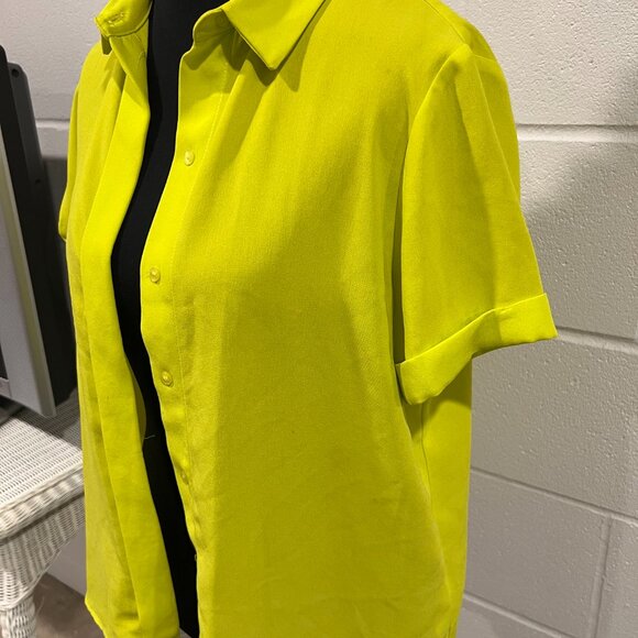 Zara Basics Small Collared Top – Light Yellow/Green Shade - Picture 5 of 8